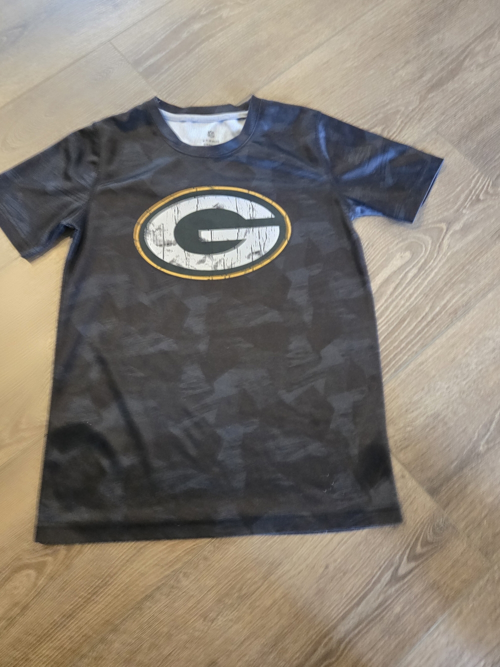 NFL Black Camo Green Bay Logo Tee with Gold Accent